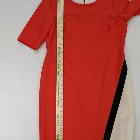 Signature by Robbie Bee Women's Dress Size 14 Orange Sheath - Picture 9 of 15